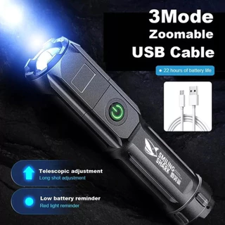 Lanterna LED Potente USB Recarregável 18650 Zoom Caça Pesca MT041 ( 3 ) MT041-1 ( 2 )
