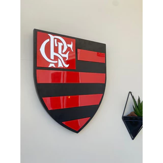 Quadro Decorativo Escudo Do Flamengo Para Sala, Quarto, Escritório e outros ambientes