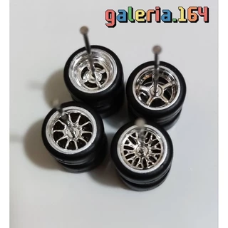 Rodas cromadas para hot Wheels, rodas cromada com pneus de borracha, rodas com pneus de borracha 1/64