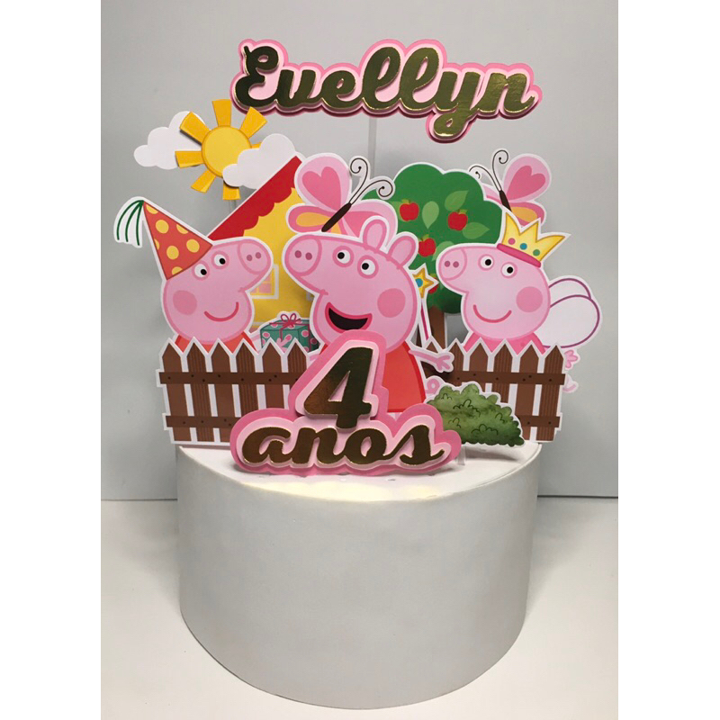 Topo de bolo Peppa Pig  Peppa pig birthday party, Peppa pig party, Peppa  pig birthday