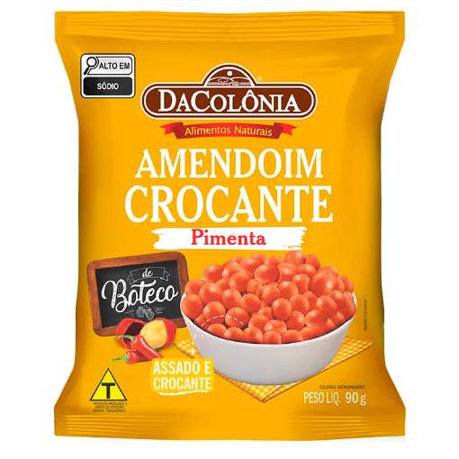 Amendoim Crocante Sabor Pimenta 90G Exclusivo DaColônia | Shopee Brasil