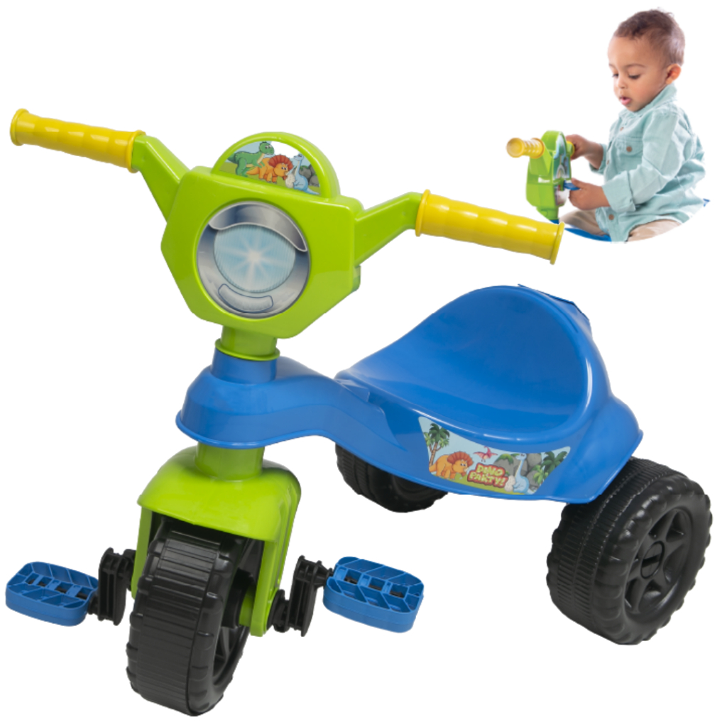 Triciclo Infantil Motoca Kemotoka Baby Dog Vermelho Com Haste de Empurrar  Proteção Lateral Motoca Passeio e Pedal Indicado Para Crianças +12m Suporta