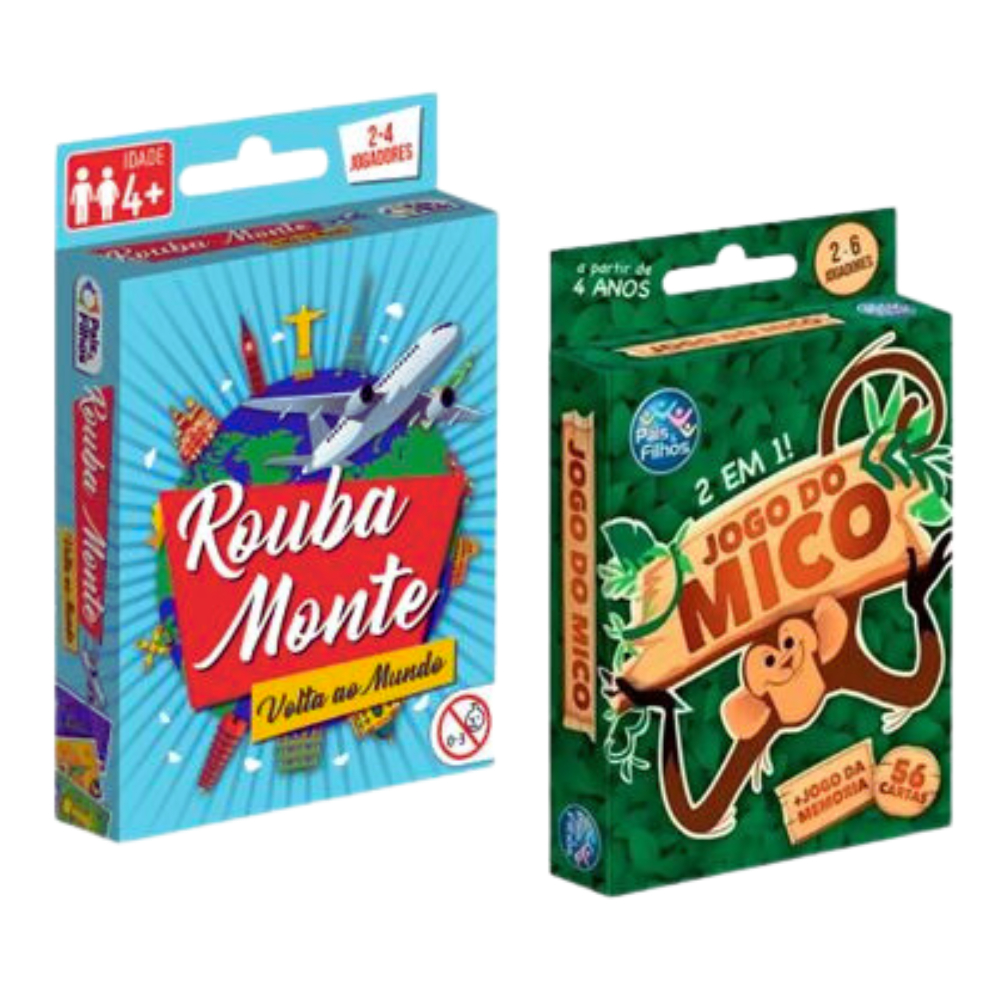 Kit Rouba Monte +Jogo Do Mico Da Memória 56 Cartas 2 Em 1 Original Pais ...