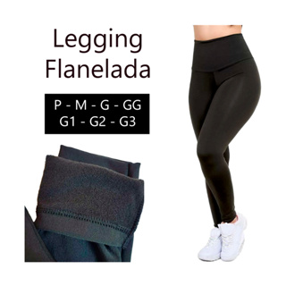 Kit 2 Calça Legging Flanelada Forrada Térmica P ao G3