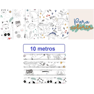 Papel adesivo para colorir de parede e envelopamento 10 metros x 45cm infantil