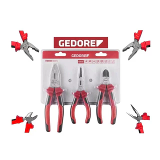 Jogo Gedore De Alicates Corte, Bico, Universal 1000v