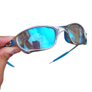Óculos De Sol Juliet Xmetal Lente Low Light Blue - Kit Preto