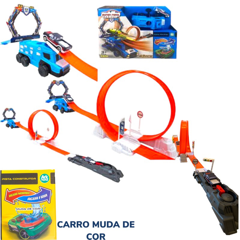 Pista Carrinho Infantil Tipo Hotwheels Duplo Looping Braskit