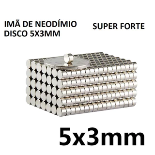 50pcs. Imã De Neodímio 5x3 Redondo Disco 5mm X 3mm N35 SUPER FORTE