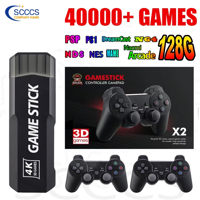 Games - Game Stick 4k Box 02 Controles sem Fio com 3500 Jogos
