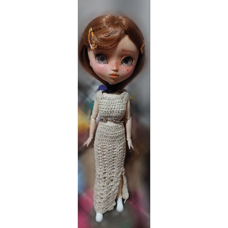 Roupa de Boneca Pullip e Barbie feito em crochê conjunto Serena ...