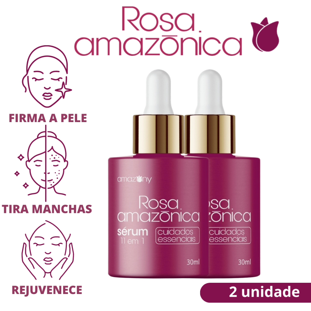 Rosa Amazônica O Poder Da Rosa Mosqueta Amazônica 2 Frascos | Shopee Brasil