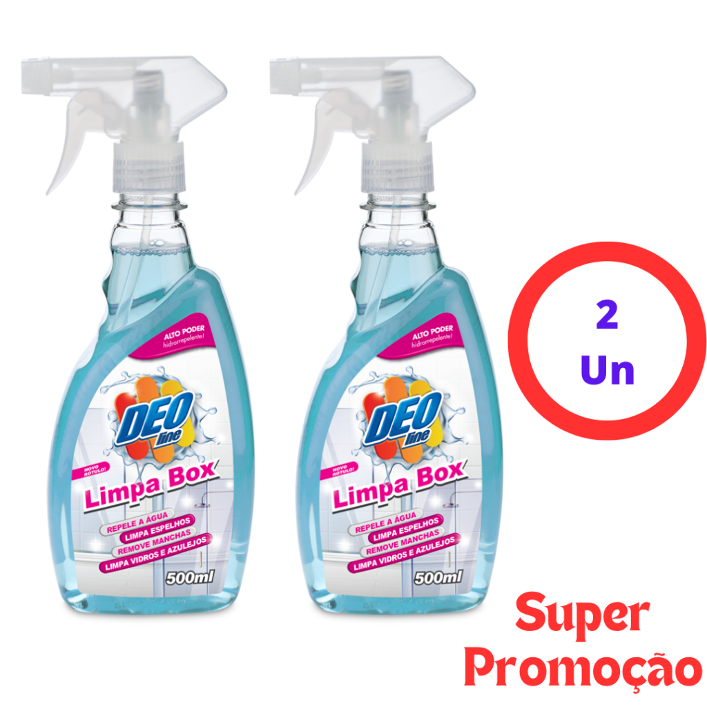 2 Unidades Limpa Blindex Box Banheiro Vidro Temperado Laminado / Deoline 500ml