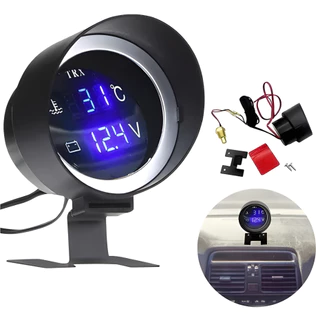 Voltímetro + Marcador De Temperatura Automotivo Universal