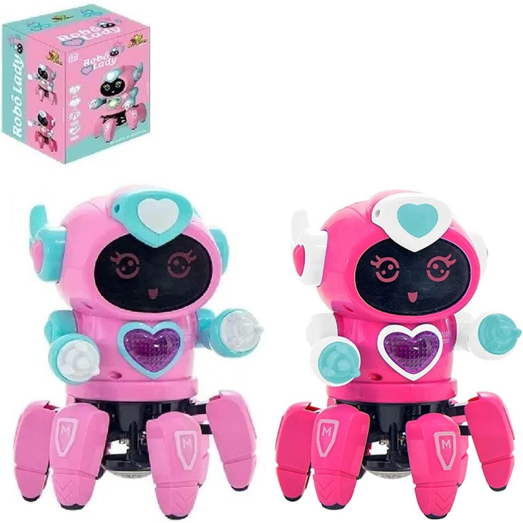 Brinquedo ROBO LADY COM FACE DIGITAL LUZ Robô Cyber Bat Aranha Som