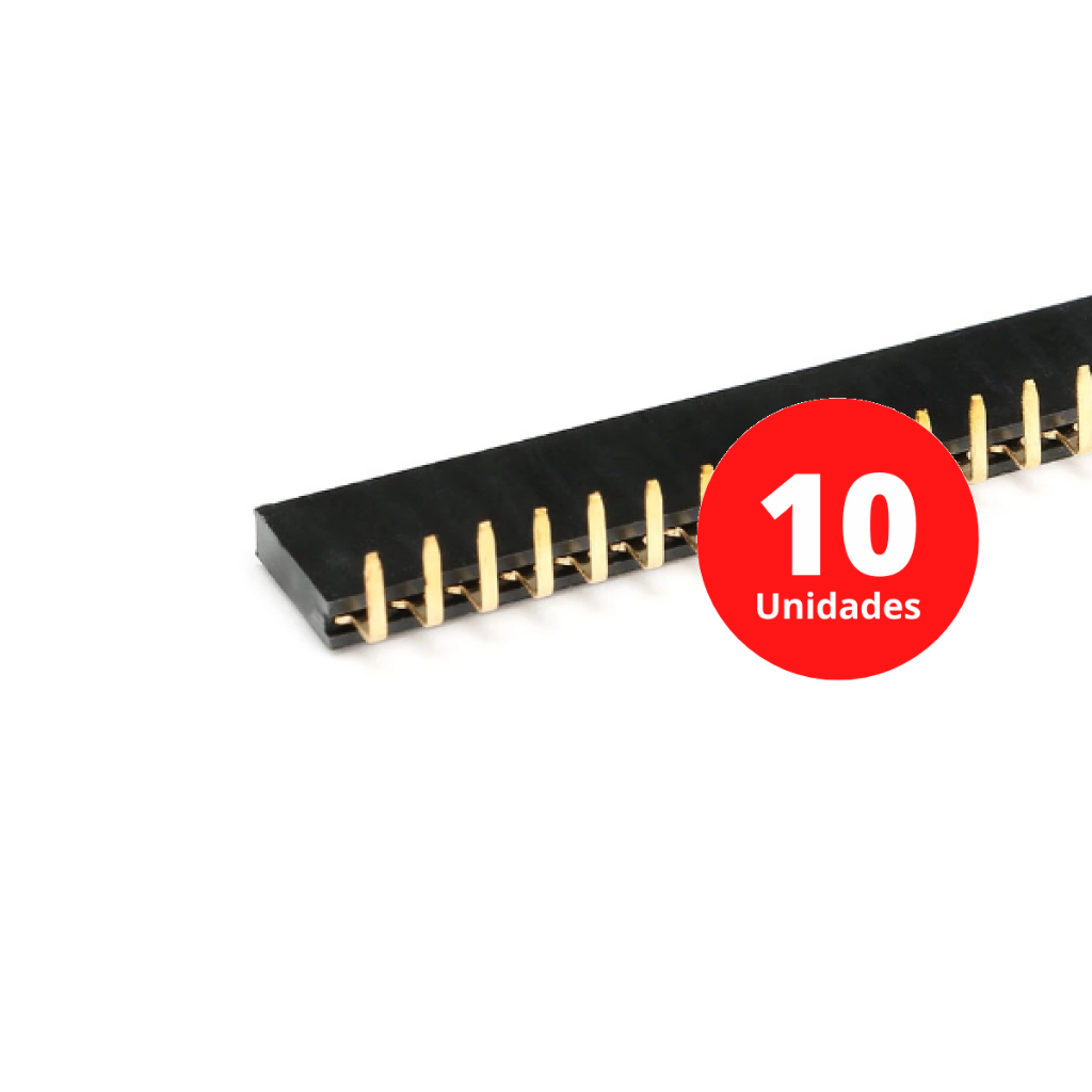 Conector Barra Pino Femea Header 1x40x11,2 90 Graus X 10 UNIDADES Para ...
