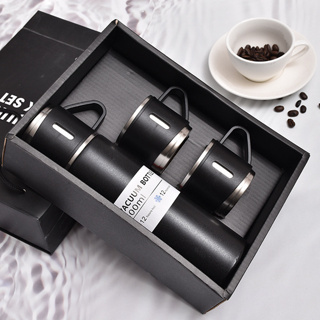 Garrafa Termica Camping Vacuum 500ml + 3 Xícara Caneca Café