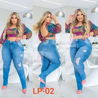 CALÇA JEANS FEMININA PLUS SIZE COM LAYCRA
