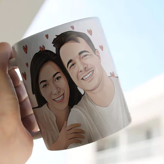 Caneca Personalizada com Caricatura em Porcelana Lembrancinha Romantico Masculino para Clientes Mimos Final de Ano para Empresas para Namorados