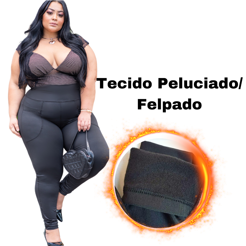 Orders calça legging preta grossa plus size