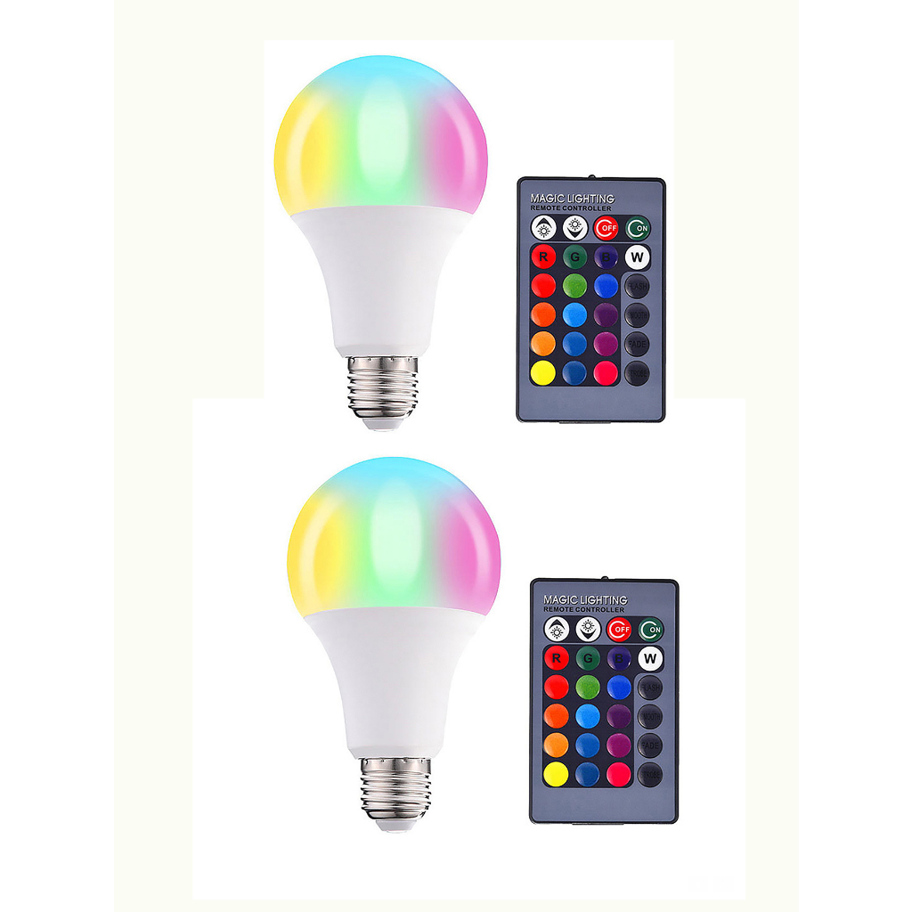 Lâmpada Led Rgb 16 Cores Bulbo 10w ou Dicróica 5w Bivolt E27 Com ...