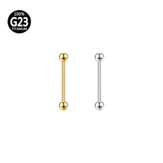 Piercing Mamilo Língua transversal Maxbarbell Titânio Pvd Rosca Externa