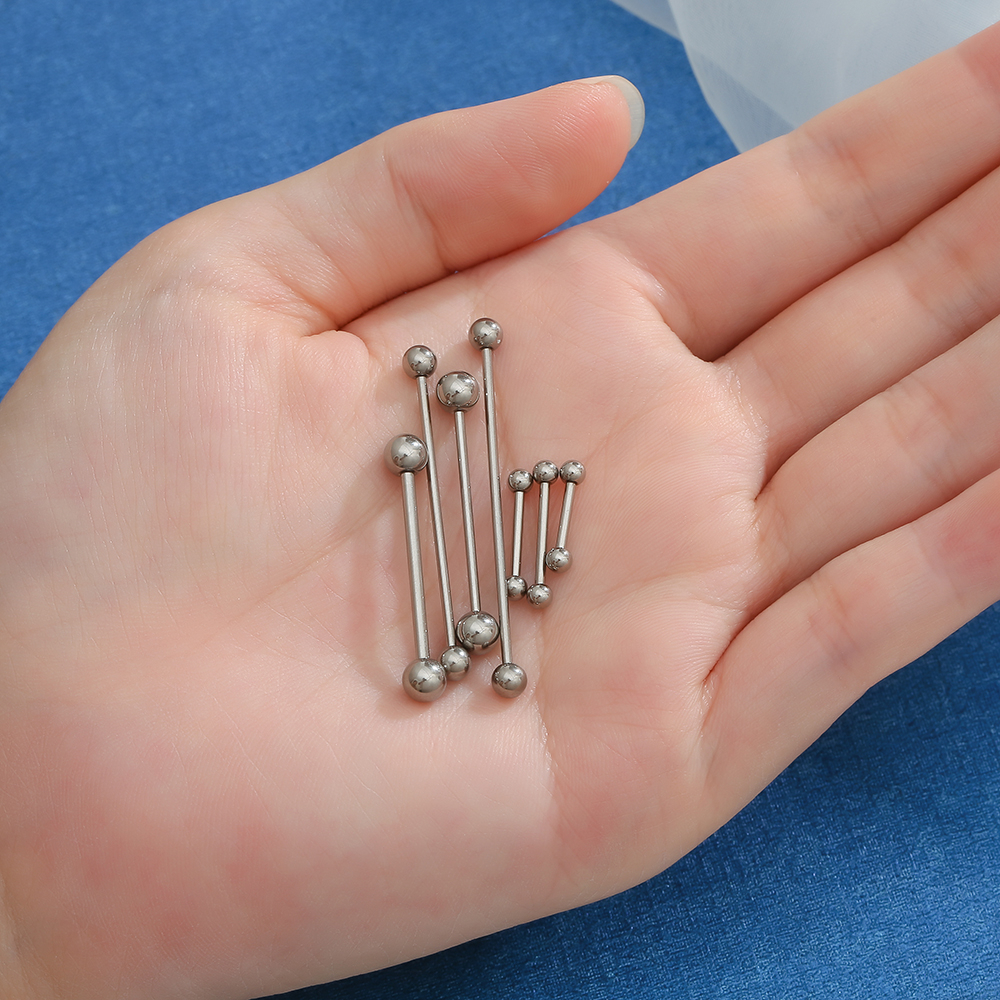 Piercing Titanio Lengua Industrial Por Par | Cuotas Sin Interés - Foto 5