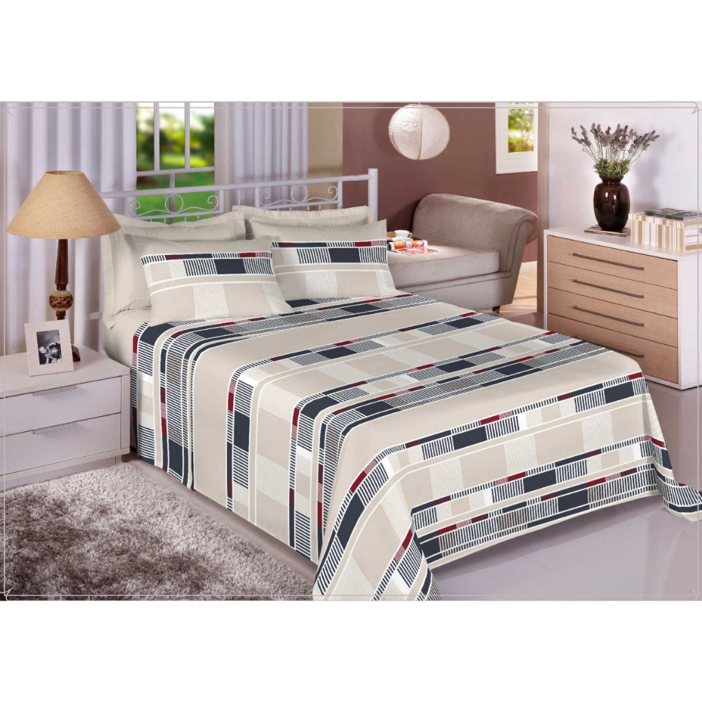 Jogo De Lençol Premium Queen 3 Peças 100% Algodão Percal 180 Fios COM ELÁSTICO em toda volta, Macio, Confortável, Varias Estampas!