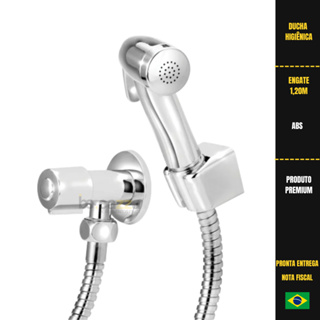 Ducha Higienica Chuveirinho Abs Cromado Completa Alto Padrão para Banheiro / Lavabo 1/4 de Volta - Preço Promocional