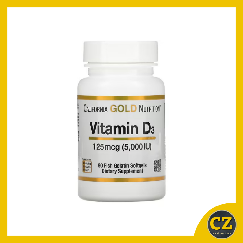 Vitamina D3 5.000 UI (90 Cápsulas) - California Gold Nutrition