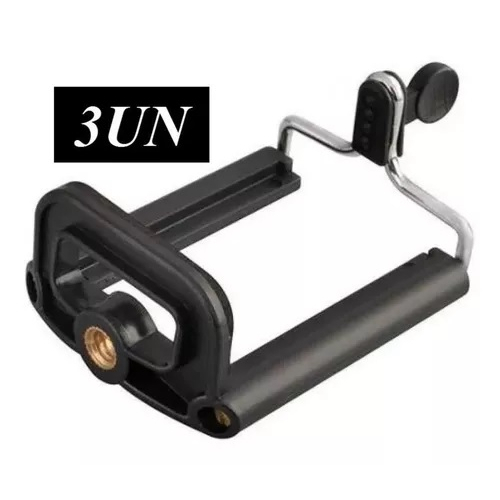 Kit 3 Suporte Adaptador Para Celulares Em Tripe Rosca Universal