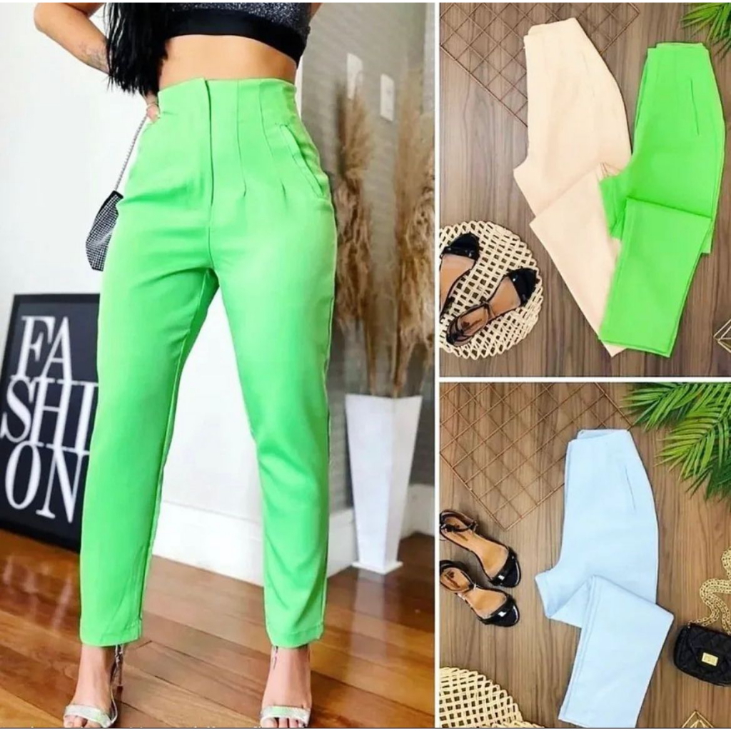 Calça Feminina Zara Social Alfaiataria 68 | Shopee Brasil