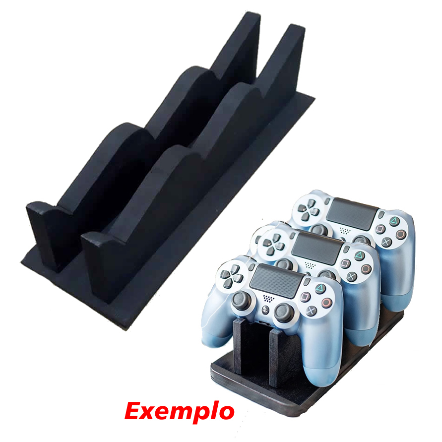 Suporte para 03 Controle Game Gamer Xbox One PS3 PS4 PS5 - Gamepad doca de mesa - em Mdf