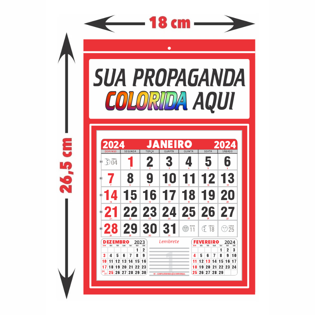 Gabarito Calendário 2021 Folhinha, Imagem Legal