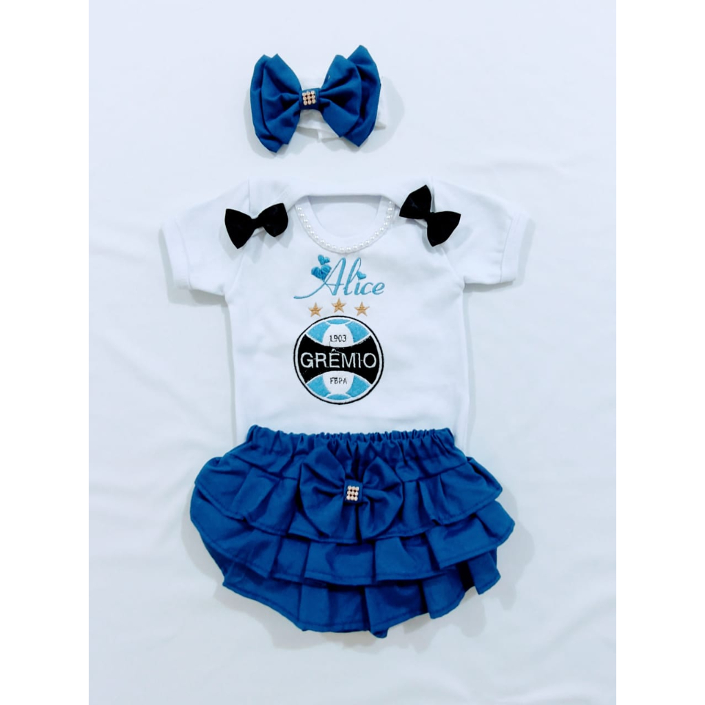 Calcinha Body + Tiara Personalizado Menina gremio | Shopee Brasil