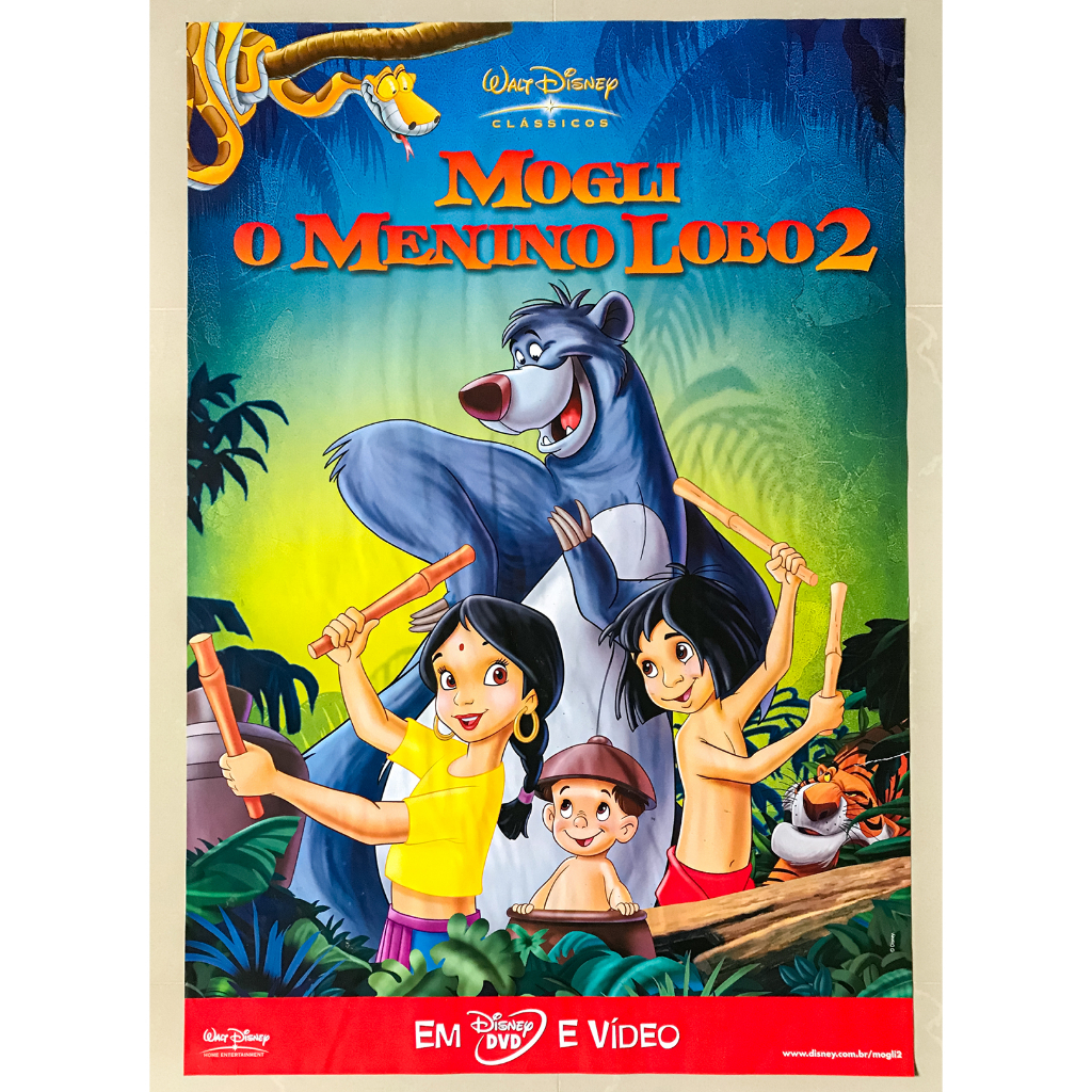 Pôster Mogli - O Menino Lobo 2 - Original Locadora 94x64cm Cartaz Filme Desenho  Animado Cartaz (O Livro da Selva) Disney | Shopee Brasil