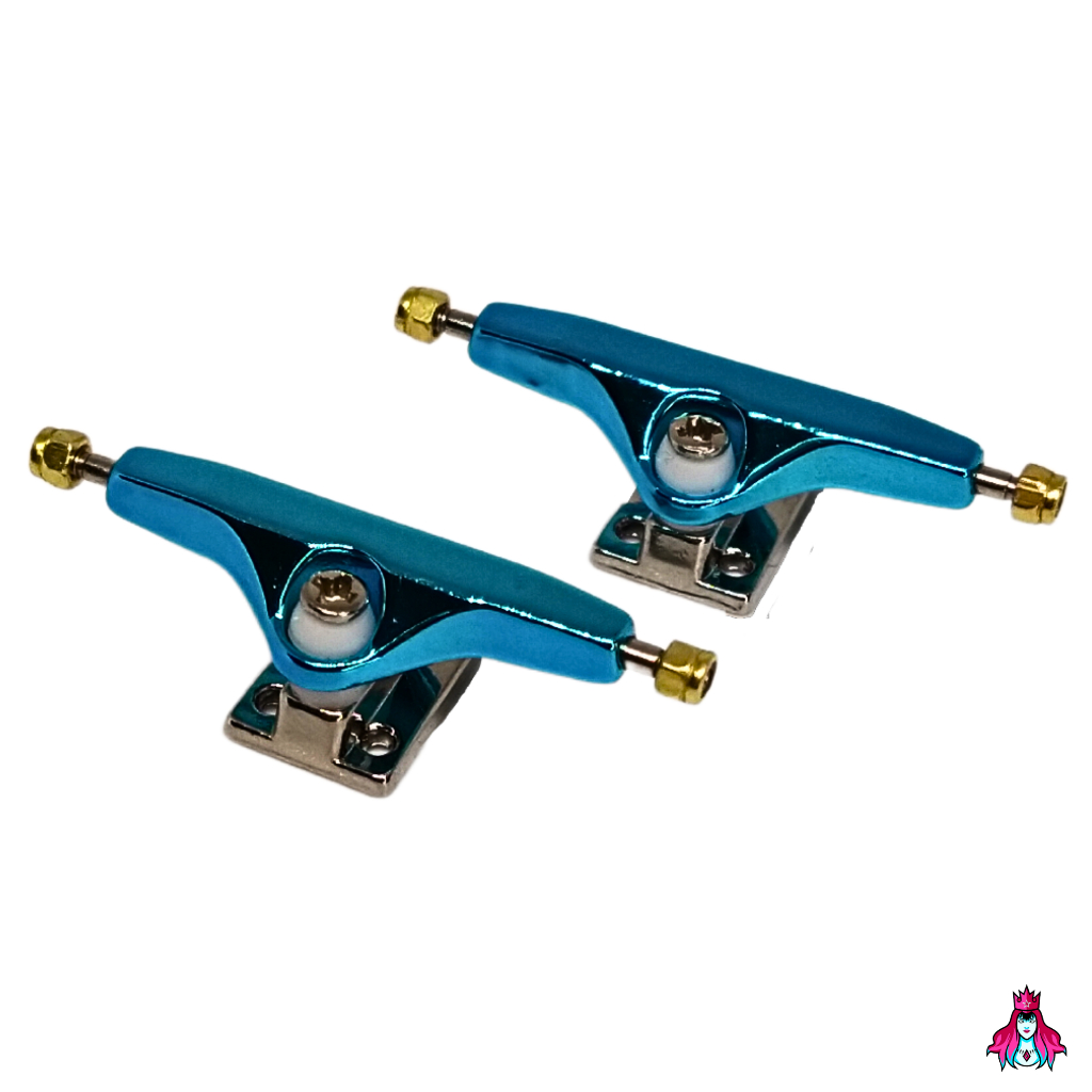 Par de Trucks Completos marca *Leefai* 34mm versão ''Kraken'' (Réplica dos Trucks Kraken) cor azul