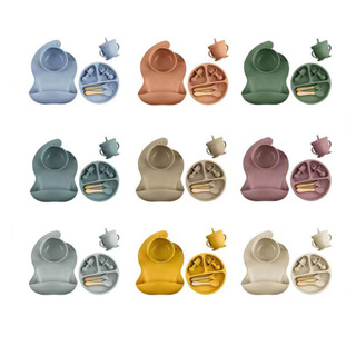 8pcs Conjunto De Talheres Infantis Para Bebês Complementares De Treinamento De Alimentos Tigela De Sucção