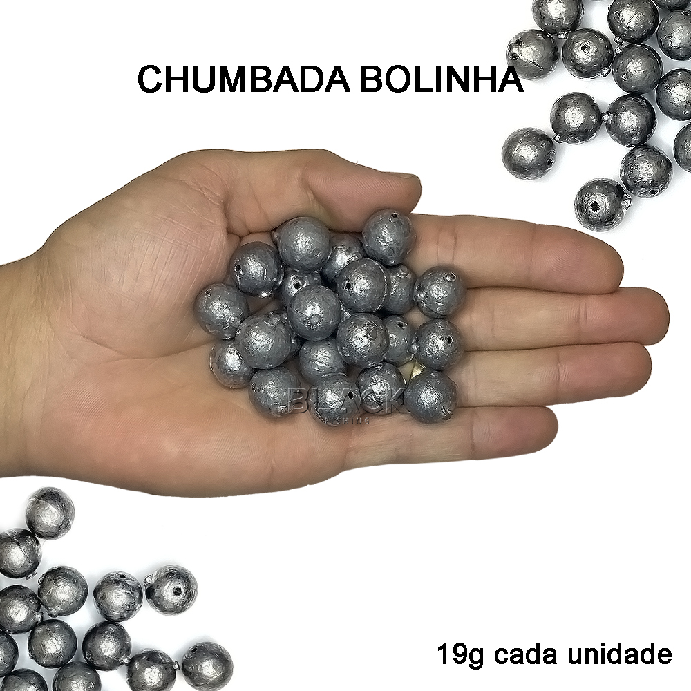 Chumbadas de Pesca Formato Bola Tamanho 19 Gramas Escolha Quantidade