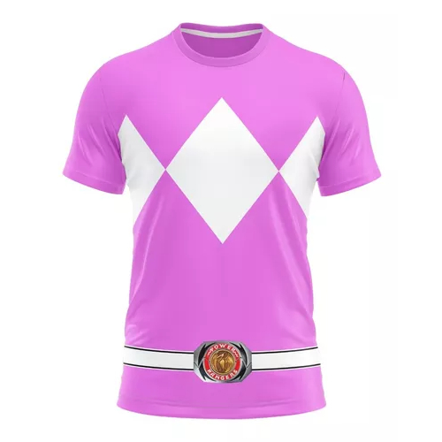 Camisa Camiseta Full Traje Power Rangers Ranger Rosa Shopee Brasil