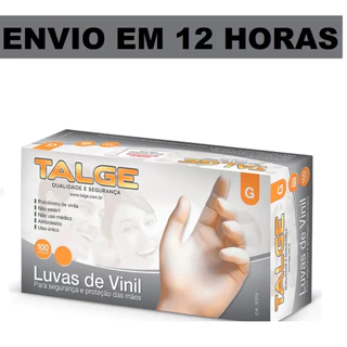 Kit 3 Caixas Luva Descartável Vinil com Pó e Sem Pó Talge 300 unidades