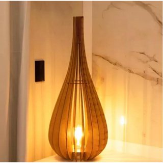 Abajur 60 CM de Mesa e Chão CAPADÓCIA MDF Luminária Retro Vintage