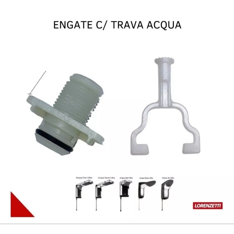 Kit Engate Rápido LONGO E Trava do Engate Rapido Linha Acqua Lorenzetti Original