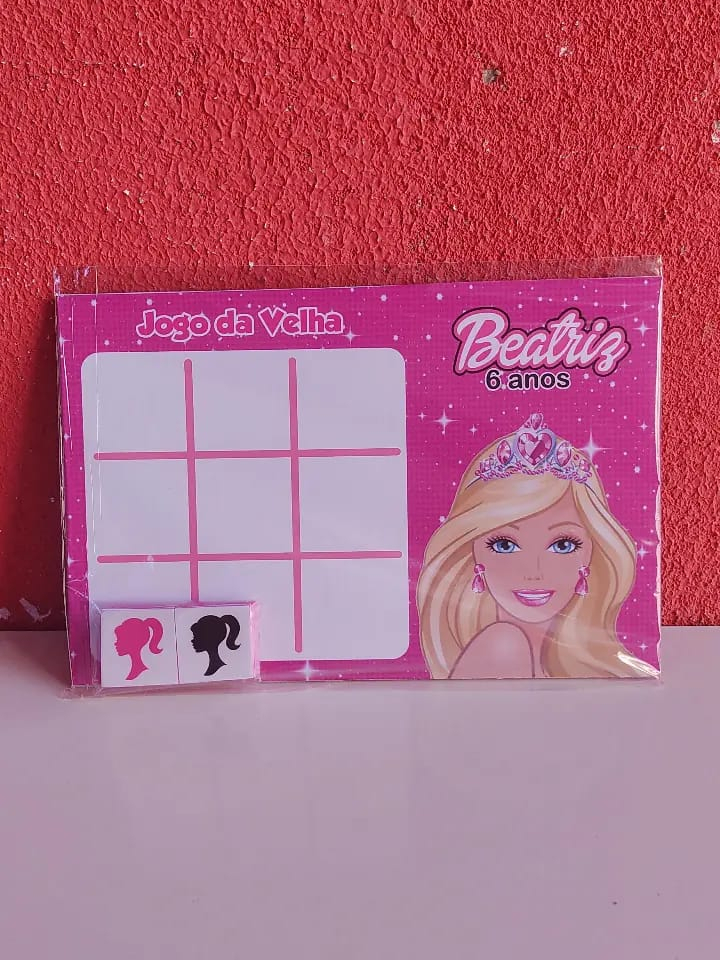 Jogo da Velha Personalizado Barbie em 2023  Festa de aniversário da barbie,  Jogo da velha, Aniversário da barbie