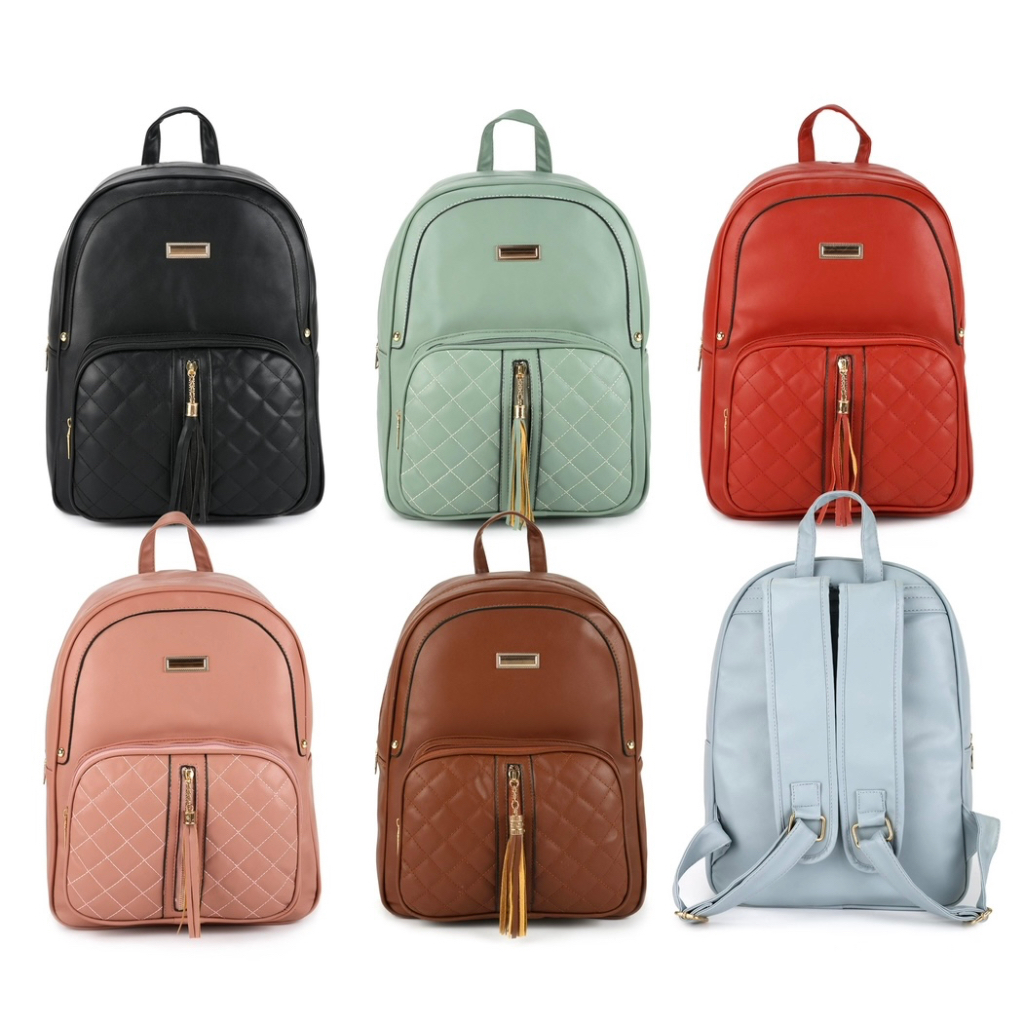 Mochila Feminina Em Couro Sintético De Estilo Elegante Para Escolar Trabalho Viagem