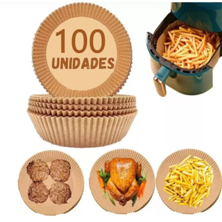 Formas Para Air Fryer Descartável De 3 a 5 Litros - Kit C/ 100 Unidades