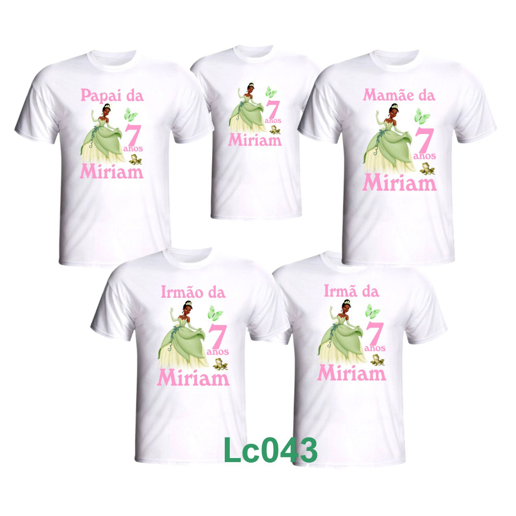 Kit 5 Camisetas Princesa Tiana e o Sapo para aniversario Shopee Brasil