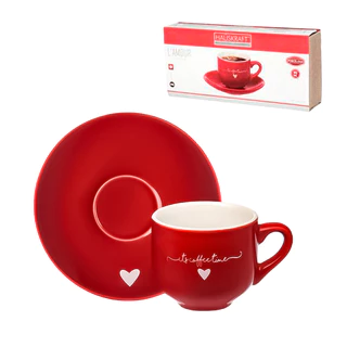 Kit Jogo De Xicara E Pires Vermelha Para Chá Da Tarde Café Da Manhã Porcelana Lamour 90ml 6 12 Peças em Oferta na Shopee