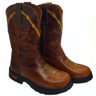 Bota Tênis Texana Masculina Country De Couro Solado De Borracha