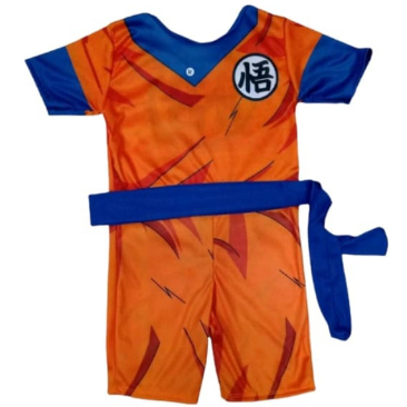 Fantasia Roupa Infantil Curta Goku Dragon Ball Com Acessório